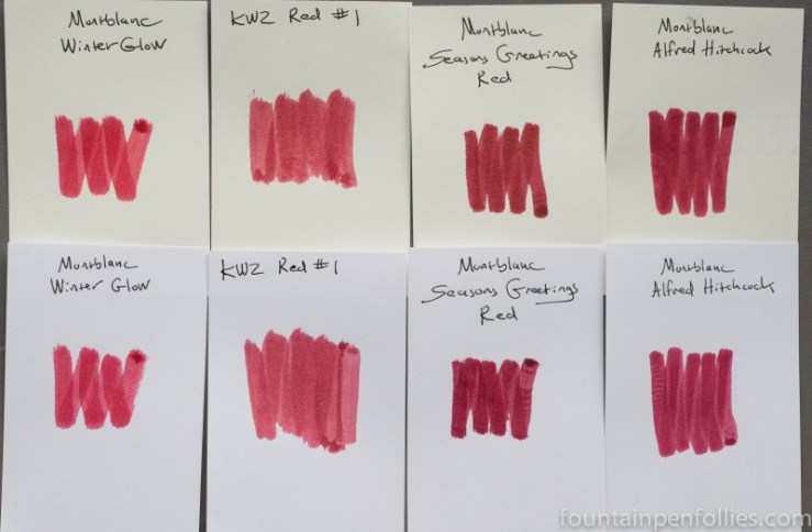 KWZ Red #1 and Montblanc inks swab comparison