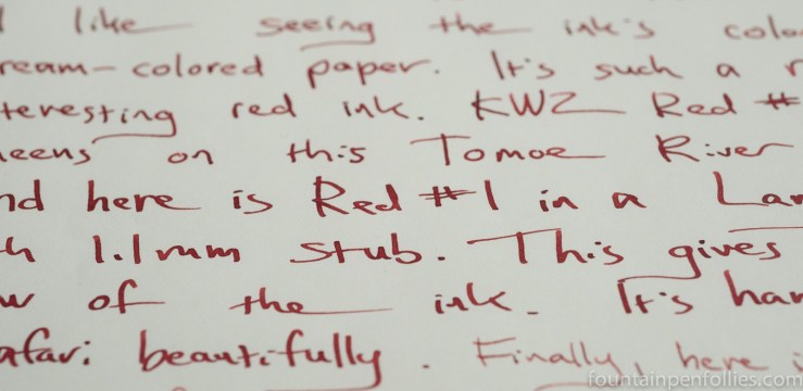 KWZ Red #1 ink writing sample