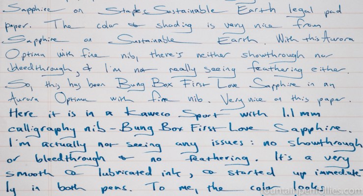 Bung Box First Love Sapphire writing sample