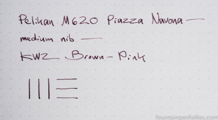 KWZ Brown-Pink Ink writing sample