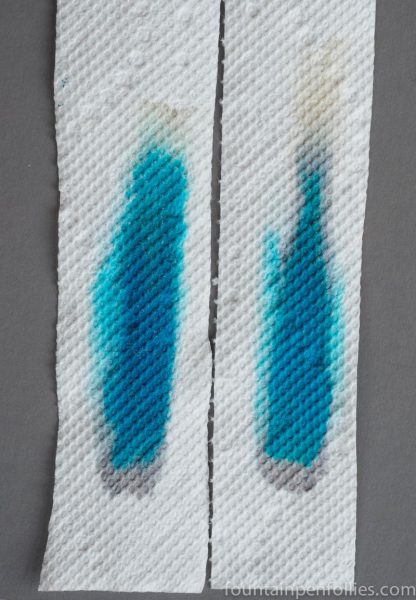 KWZ Iron Gall Blue #6 and Iron Gall Turquoise ink chromatography