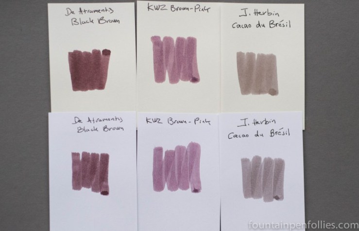 KWZ Brown-Pink ink swab comparisons