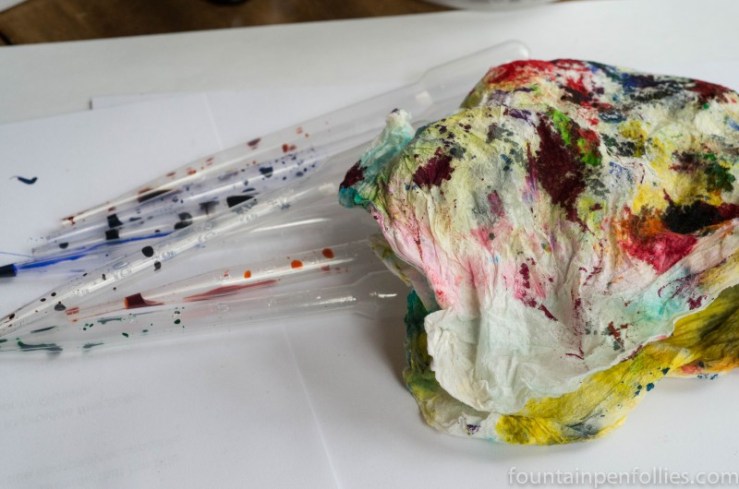 inky rag and ink sample syringes