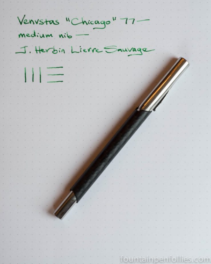 Venvstas 77 "Chicago" fountain pen and J. Herbin Lierre Sauvage