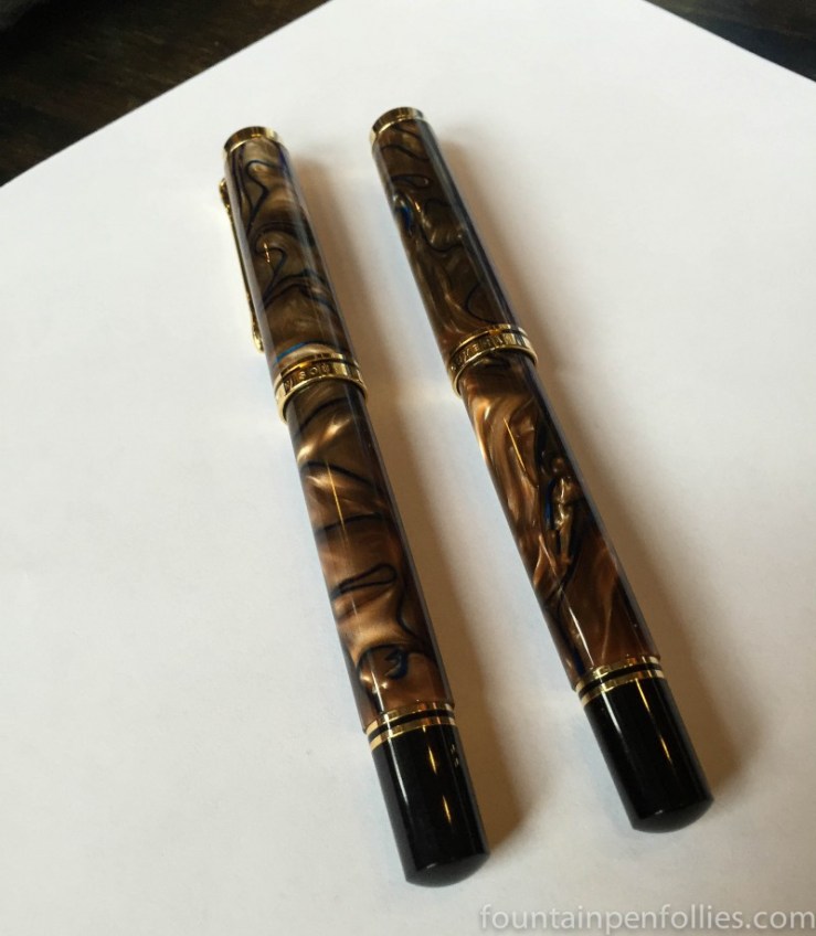 pair of Pelikan M800 Grand Place fountain pens