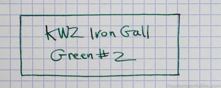 KWZ Iron Gall Green #2 writing sample