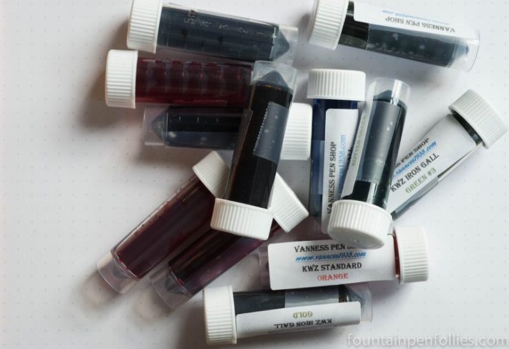 KWZ ink samples from Vanness Pens