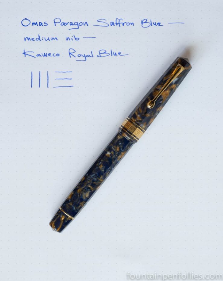 Omas Paragon Saffron Blue fountain pen