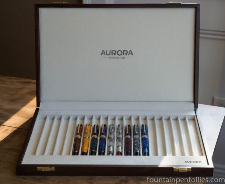 Aurora Optima fountain pens in box