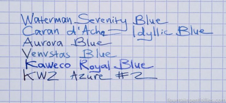 KWZ Azure #2 ink comparisons