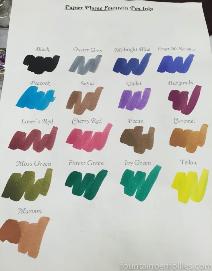 2016 Chicago Pen Show Papier Plume inks