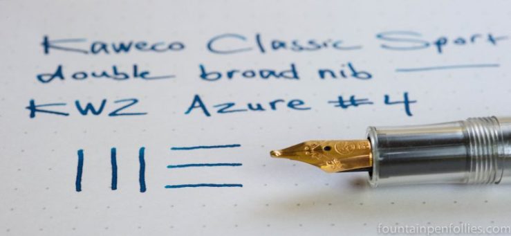 Kaweco Classic Sport clear with double broad nib KWZ Azure #4 ink