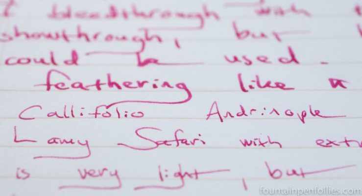 Callifolio Andrinople ink writing sample