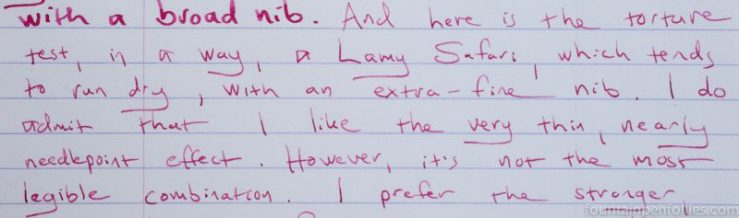 Callifolio Andrinople ink writing sample