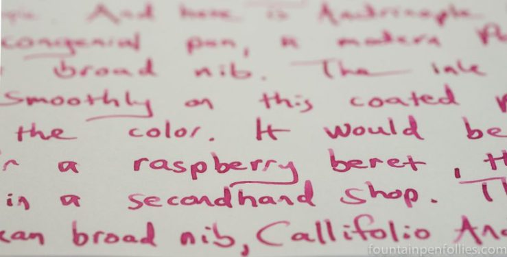 Callifolio Andrinople ink writing sample