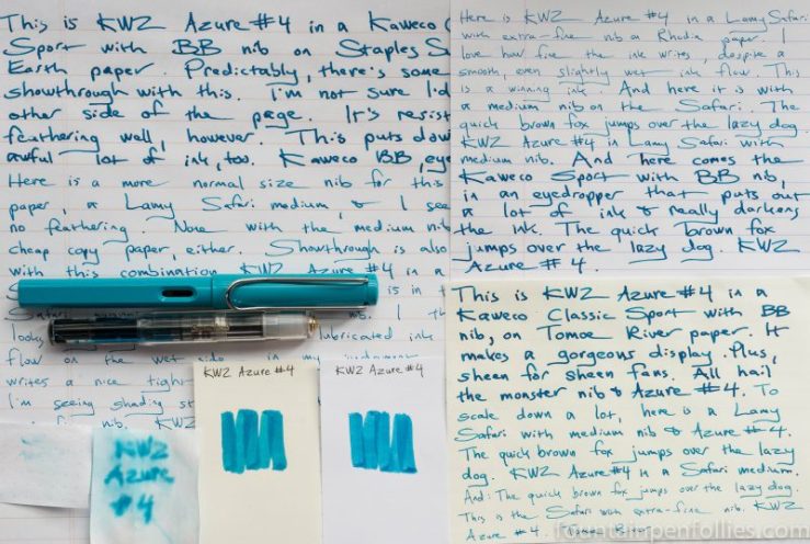 KWZ Azure #4 ink samples and swabs