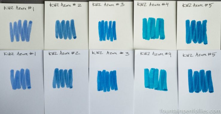 KWZ Azure #1, #2, #3, #4 and #5 ink swabs