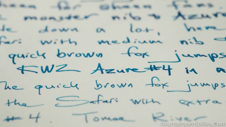 KWZ Azure #4 ink writing sample