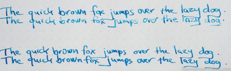 Montblanc BMW ink writing sample comparisons