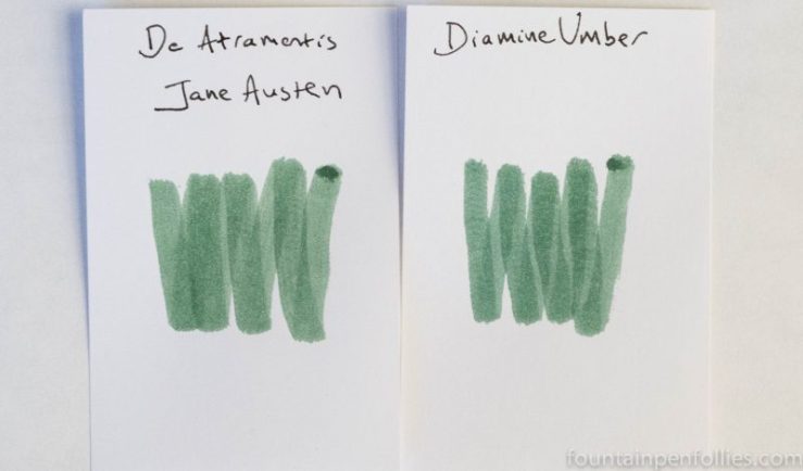DeAtramentis Jane Austen ink swab comparison to Diamine Umber