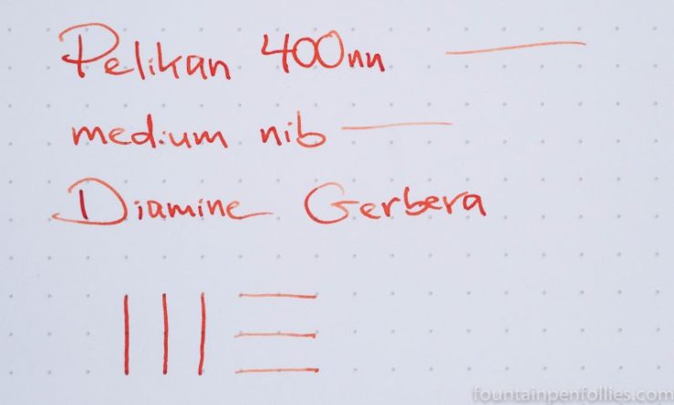 Diamine Gerbera writing sample