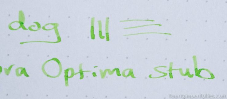 Aurora Optima factory stub nib writing sample