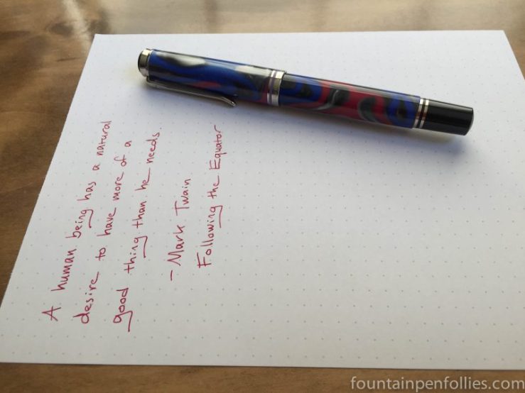 Caran d'Ache Divine Pink writing sample