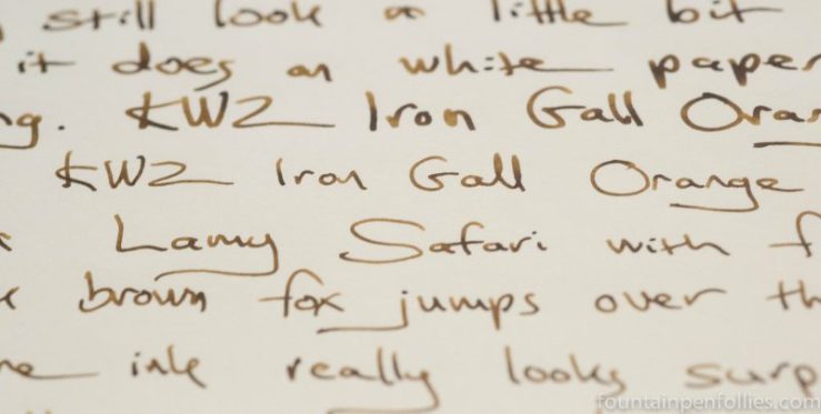 KWZ Iron Gall Orange writing sample