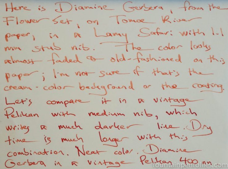 Diamine Gerbera writing sample