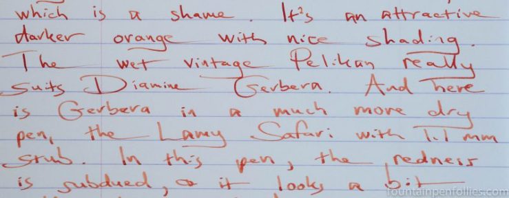 Diamine Gerbera writing sample