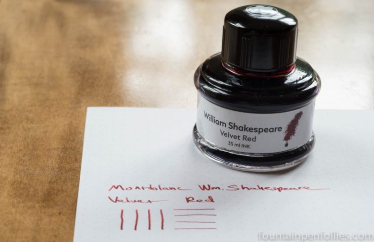 Montblanc William Shakesepare Velvet Red ink and bottle