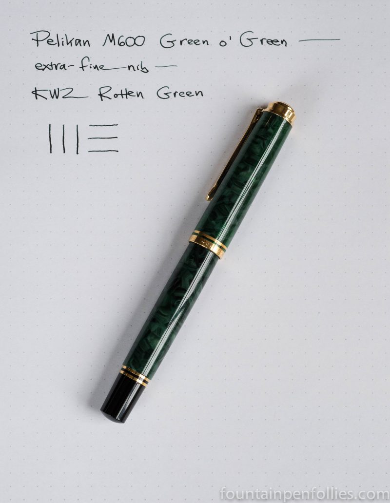 Pelikan M600 Green o' Green with KWZ Rotten Green – Fountain Pen