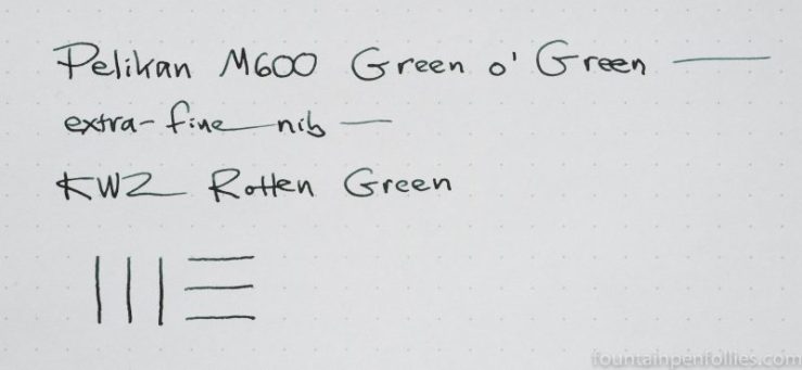 KWZ Rotten Green ink writing sample