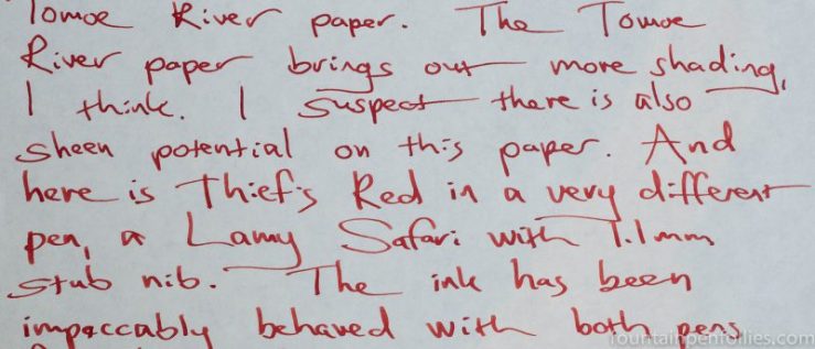 KWZ Thief's Red writing sample