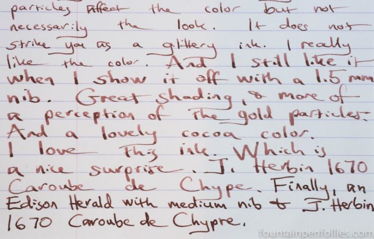 J. Herbin 1670 Caroube de Chypre writing sample