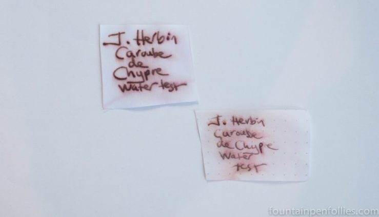 J. Herbin 1670 Caroube de Chypre water test