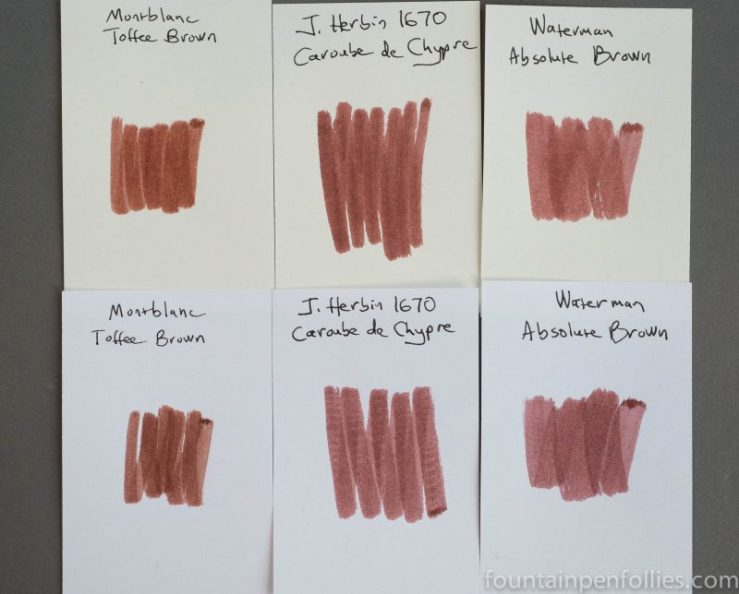 J. Herbin 1670 Caroube de Chypre swab comparisons