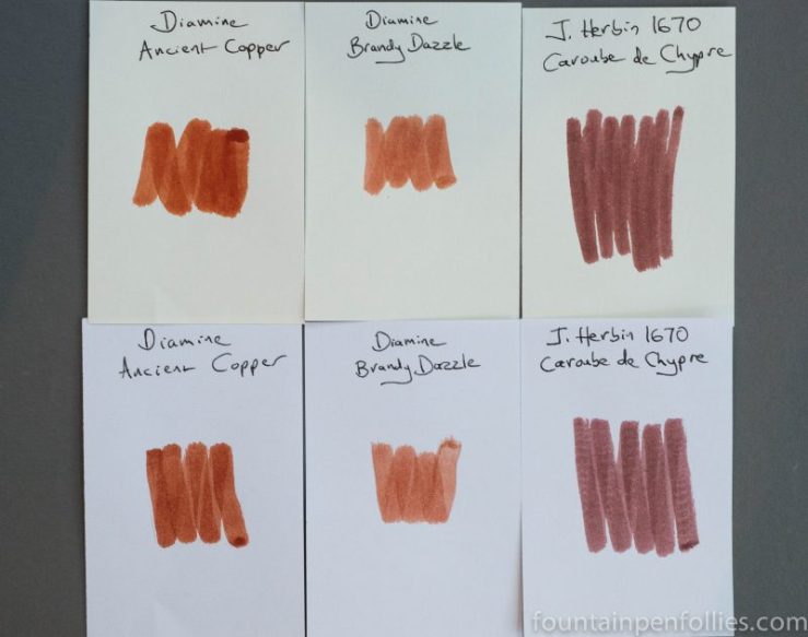 J. Herbin 1670 Caroube de Chypre swab comparisons