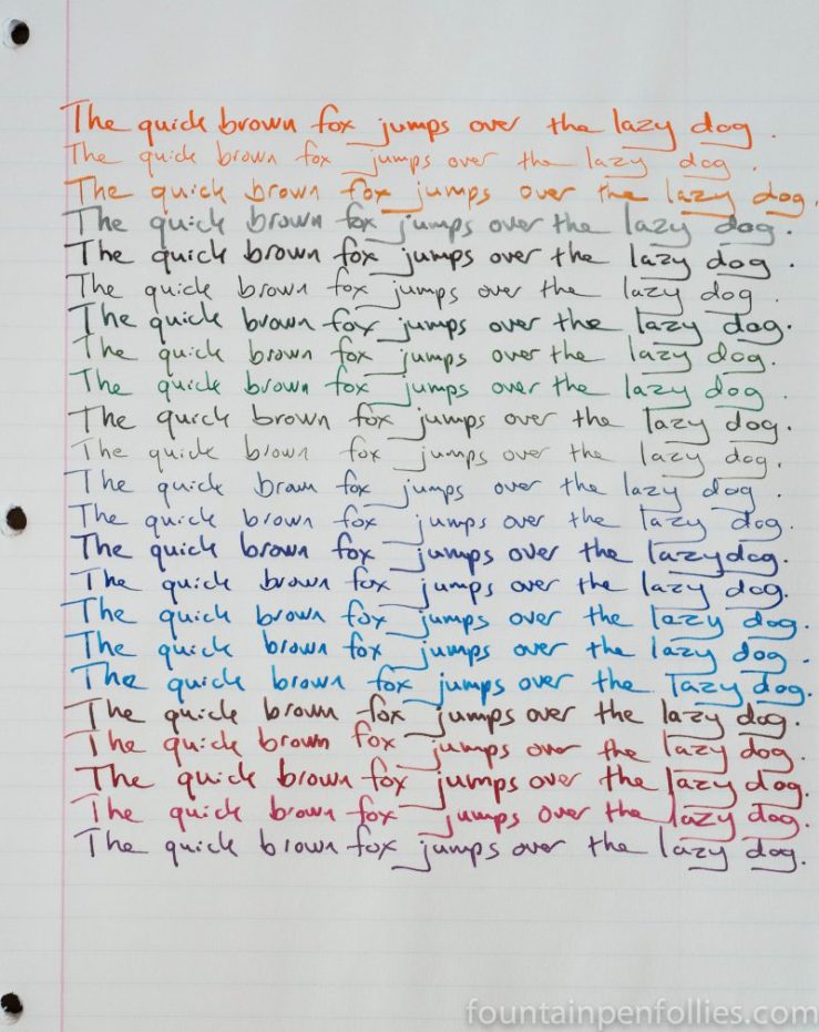 Mead 70 Sheet Spiral Notebook writing samples