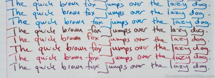 Mead 70 Sheet Spiral Notebook writing samples