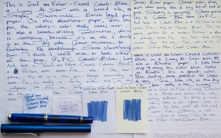 Graf von Faber-Castell Cobalt Blue writing samples