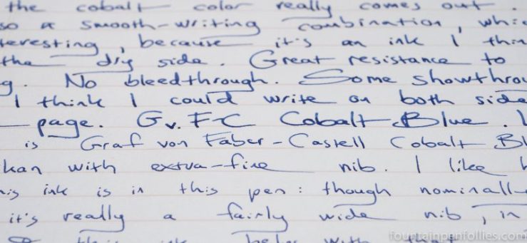 Graf von Faber-Castell Cobalt Blue writing sample