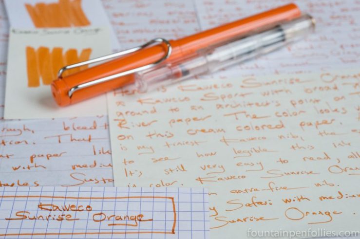 Kaweco Sunrise Orange writing samples