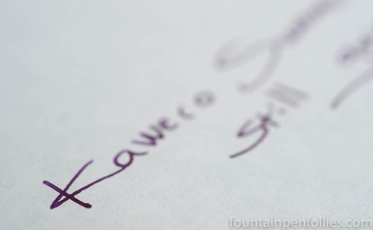 Kaweco Summer Purple ink writing sample
