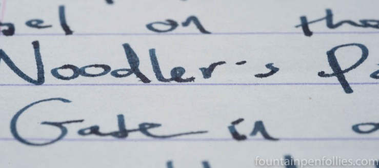 Noodler's Pacific Dawn at the Golden Gate writing sample