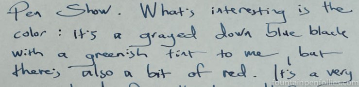 Noodler's Pacific Dawn at the Golden Gate writing sample