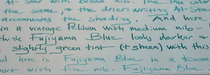 Bung Box Fujiyama Blue writing sample