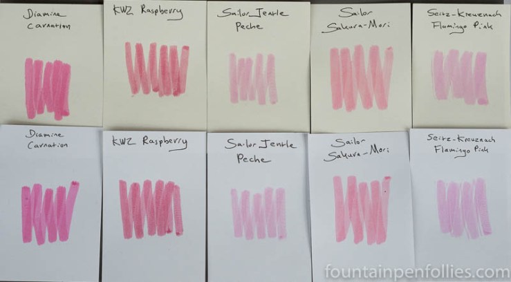 Sailor Sakura-Mori ink comparisons