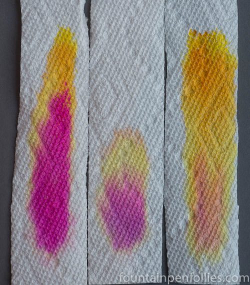 Sailor Irori, Sakura-Mori and Kin-Mokusei paper towel chromatography