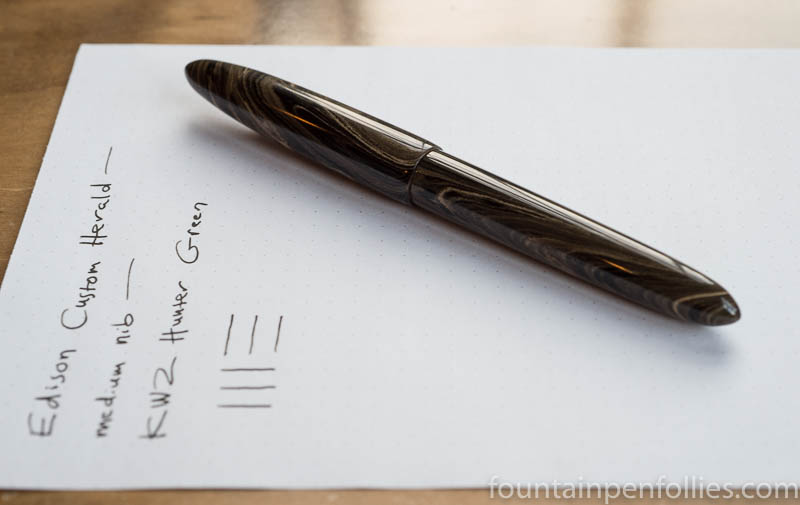 Pen of the Day: Edison Custom Herald with KWZ Hunter Green